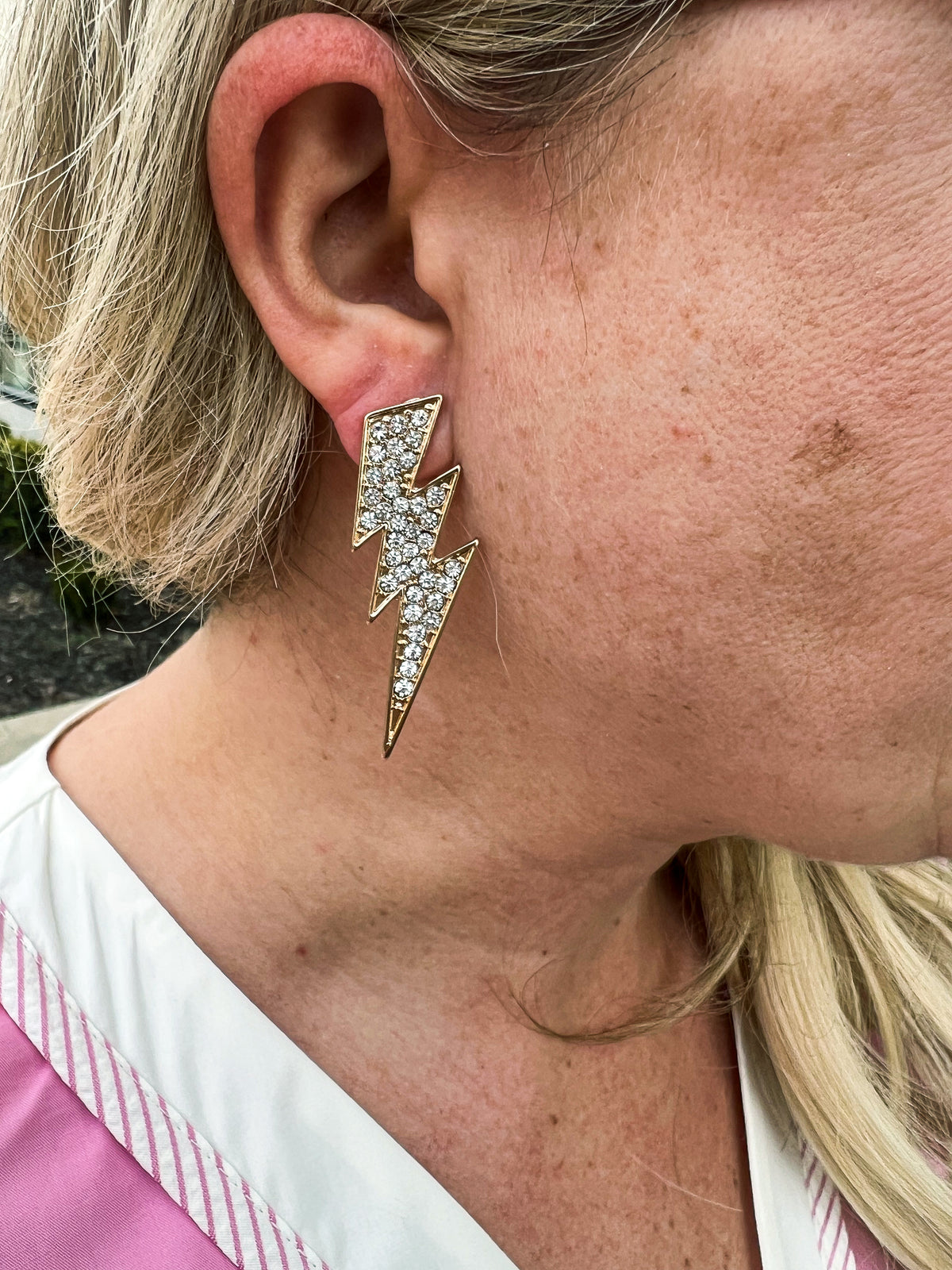Lightening Bolt Stud Earrings