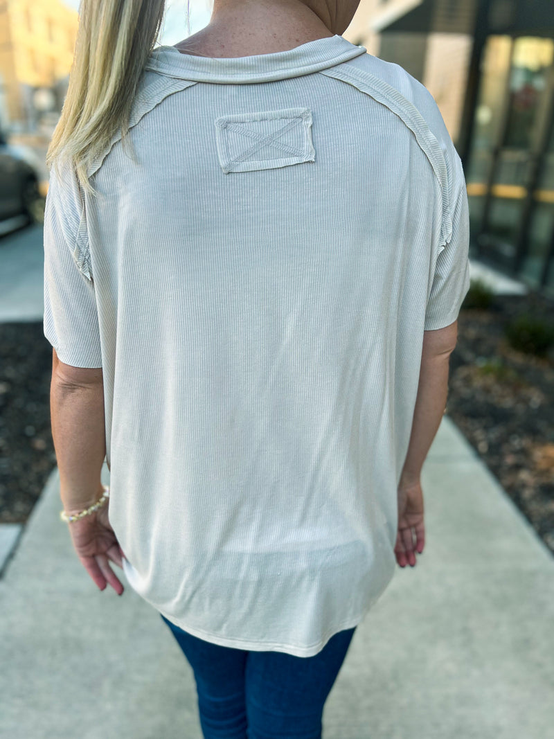 Washed Short Sleeve Top