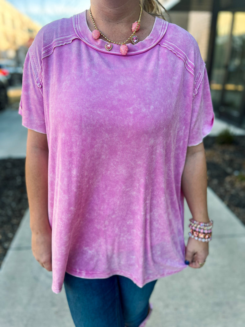 Washed Short Sleeve Top