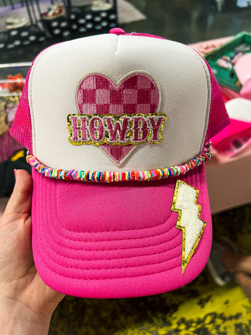 Pink Howdy Cap with Chain
