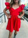 Ruffle Sleeve Mini Dress
