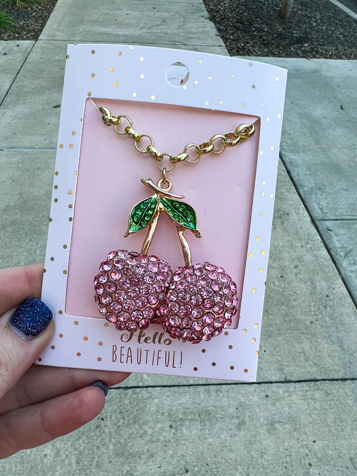 Pink Cherry Necklace