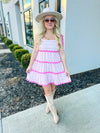 Floral Main Strip Mini Dress