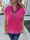 Hot Pink Waffle Umgee Top