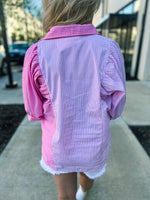 Pink Striped Button Up-Entro