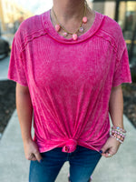 Washed Short Sleeve Top