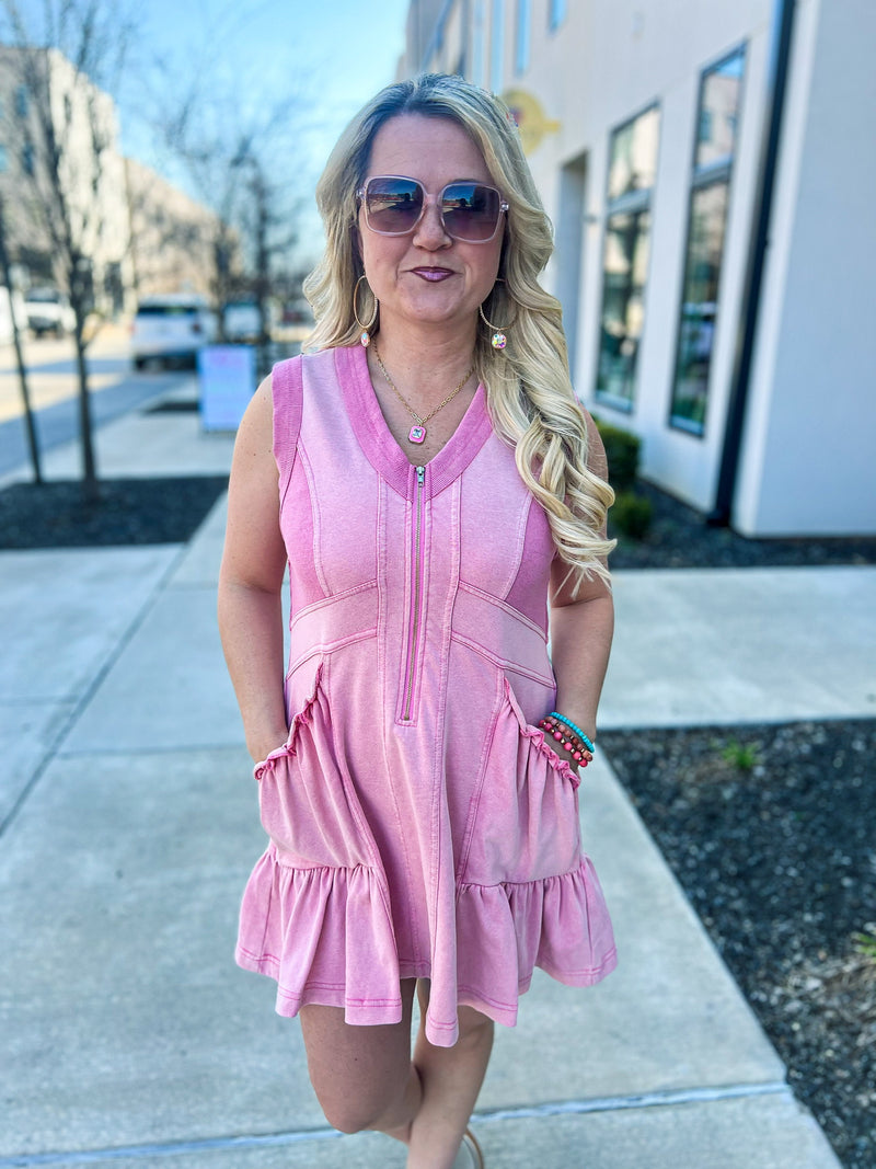 Mauve Ruffle Umgee Dress
