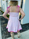 Floral Main Strip Mini Dress