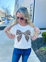 Creme Leopard Bow Top