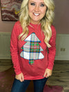 Plaid Christmas Tee Long Sleeve