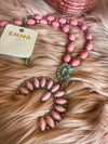 Pink Squash Rhinestone Necklace