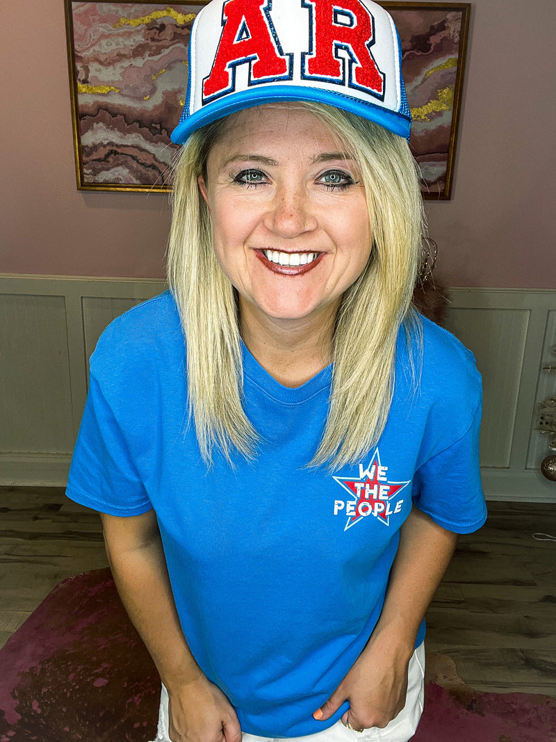 State Trucker Caps-Aqua Blue