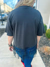 Black Cowboy Zutter Fringe Tee