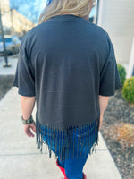 Black Cowboy Zutter Fringe Tee