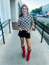 Black Cowboy Mesh Top