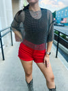 Black Rhinestone Rocker Top
