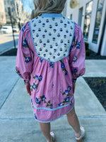 Pink Navy Floral Entro Dress