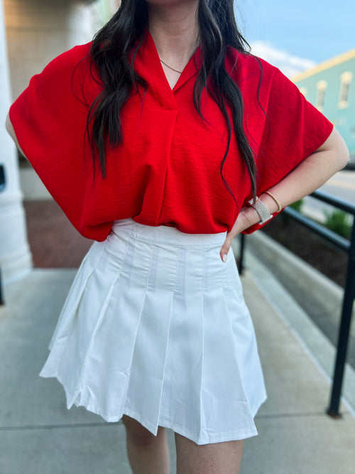 White Pleated Skirt