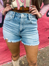 Medium Wash Risen Shorts