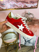 Red Sequin Sneakers