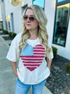 American Flag Creme Top