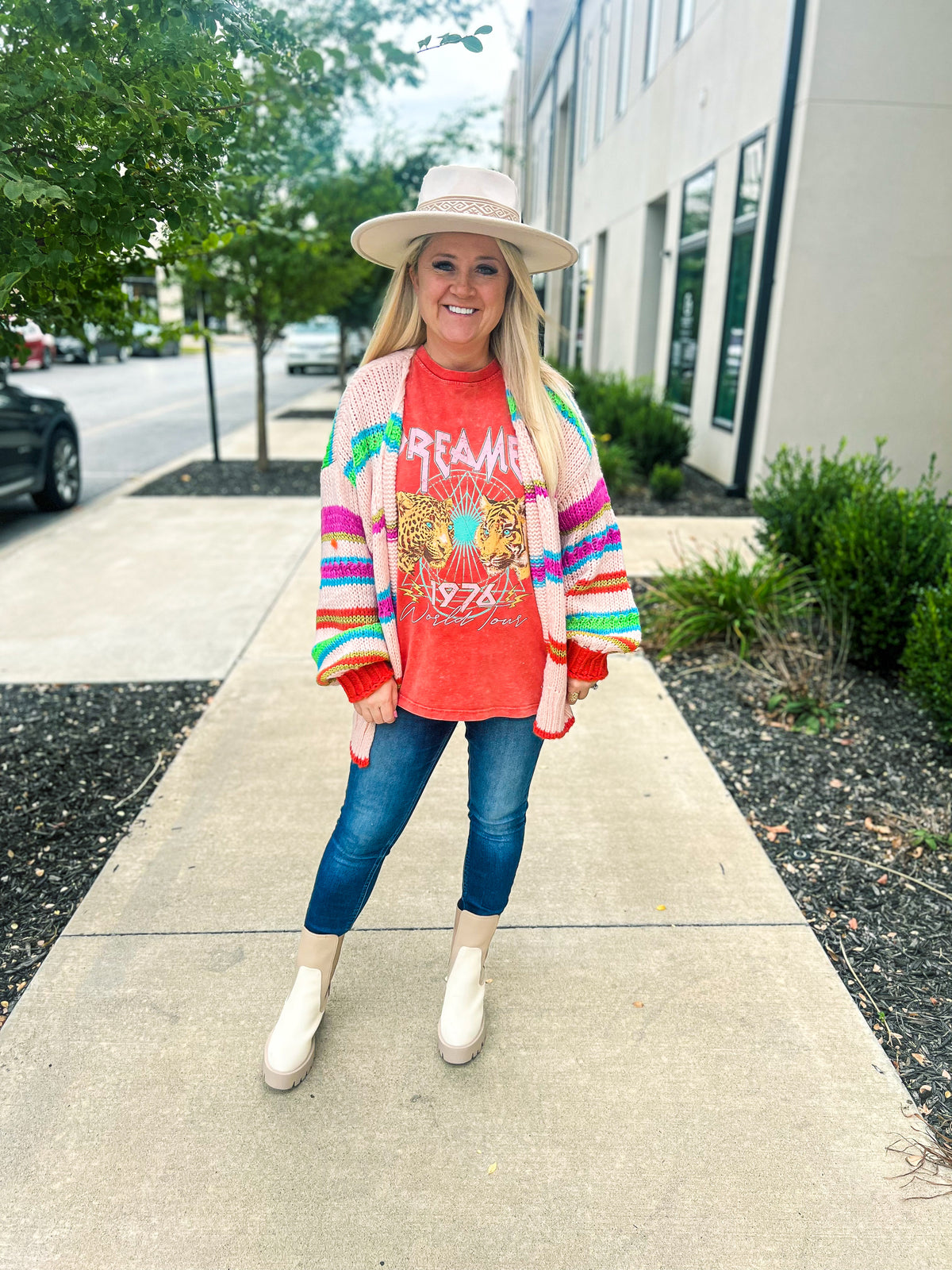 Striped Creme Multicolored Cardigan