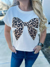 Creme Leopard Bow Top