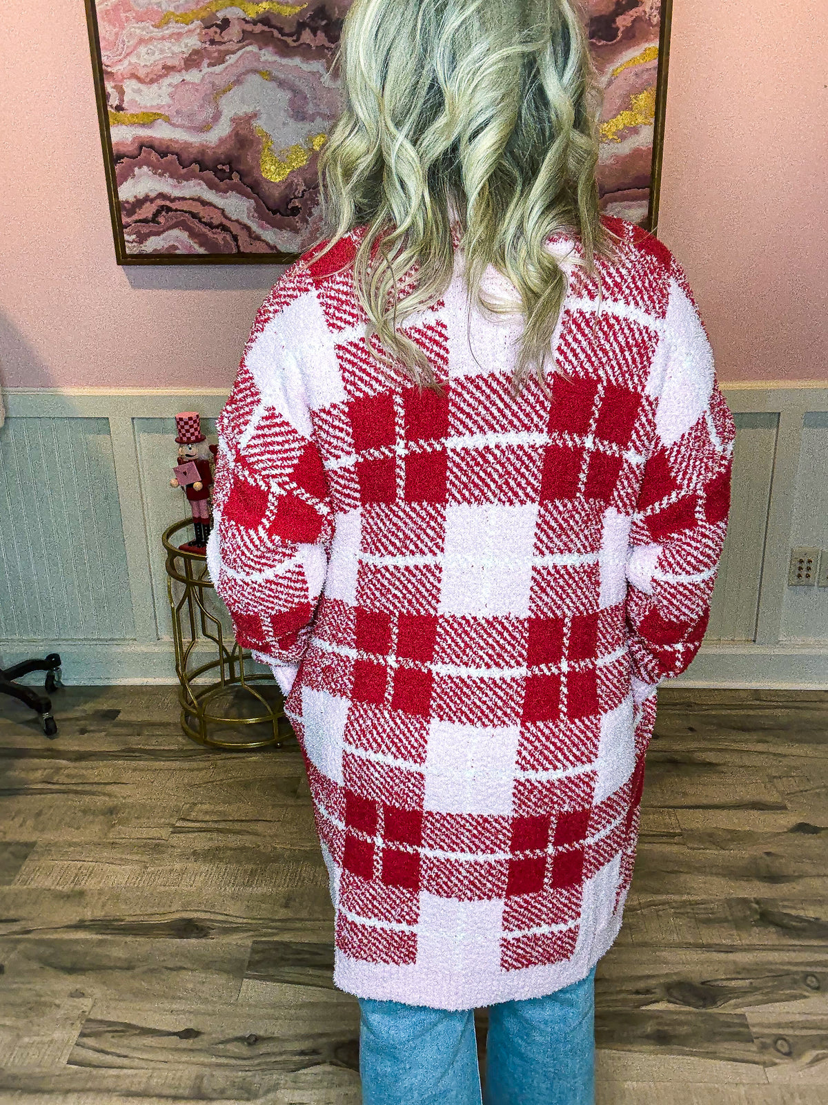 Valentines Cloud Cardigan-Plaid