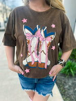 Boots N Bows Mineral Wash Tee