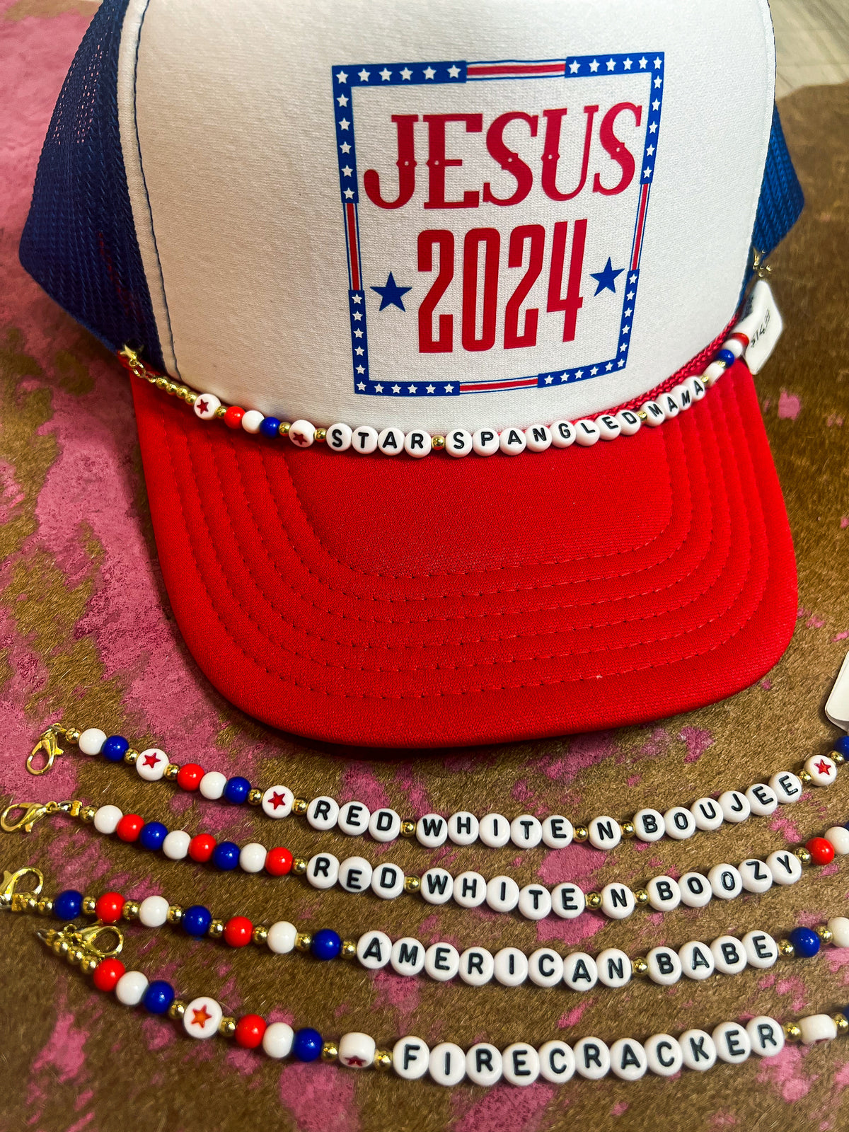 Hat Chain-Red, White, & Boozy