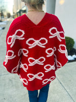 Red Bow Sweater Cardigan