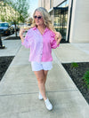 Pink Striped Button Up-Entro