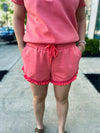 Orange Striped Shorts-Umgee