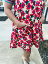 Multicolored Band Floral Entro Dress