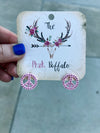 Pink Rhinestone Peace Earrings