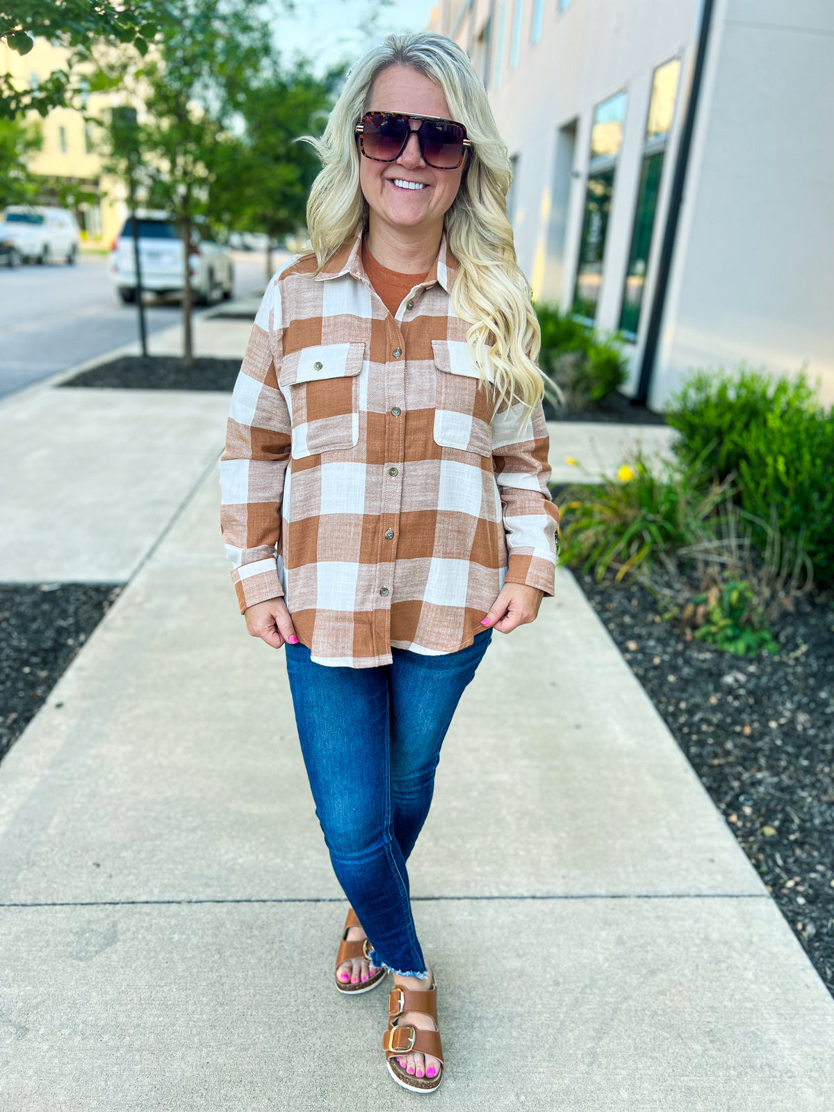 Flannel Button Up-Camel