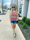 Red Leopard Sweater Vest