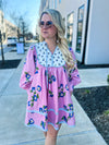 Pink Navy Floral Entro Dress
