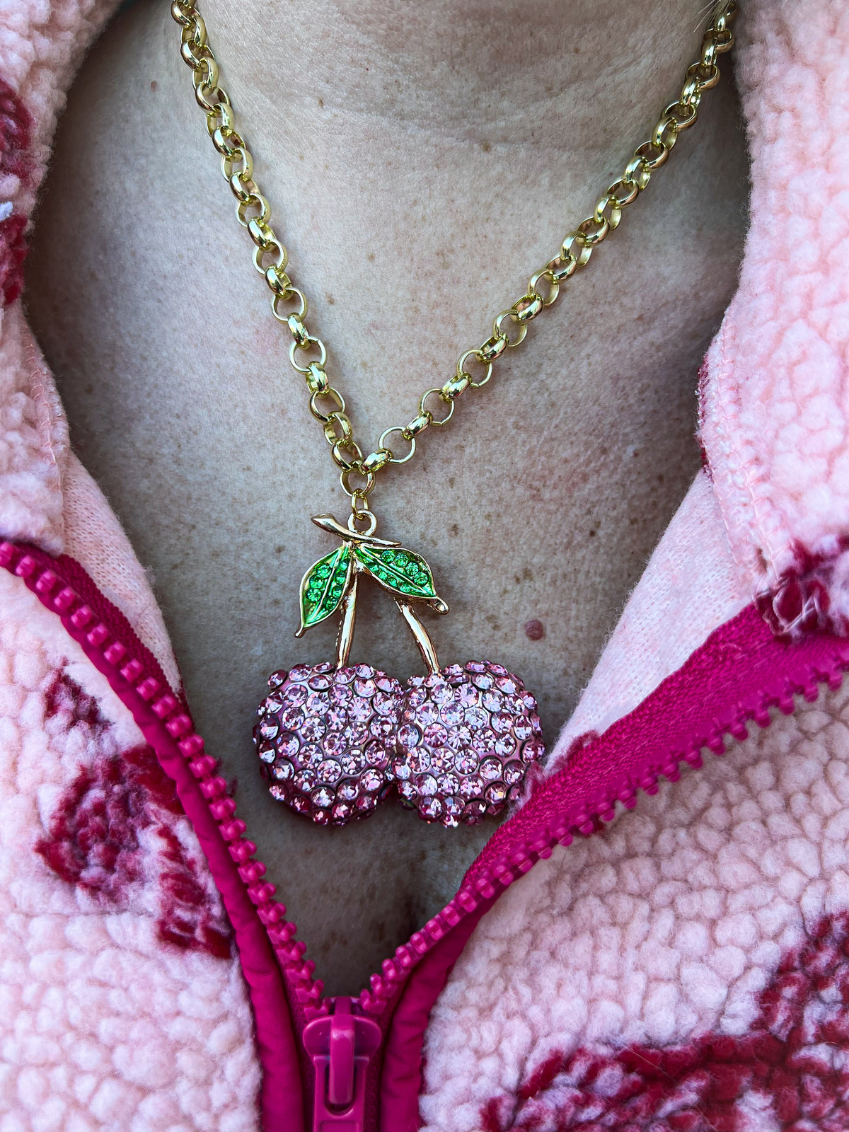 Pink Cherry Necklace