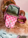 Pink Checkered Sling Bag