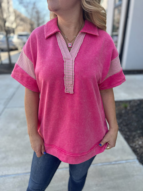 Pink French Terry Umgee Top