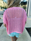 Bibi Crochet Top-Pink