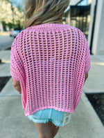 Bibi Crochet Top-Pink