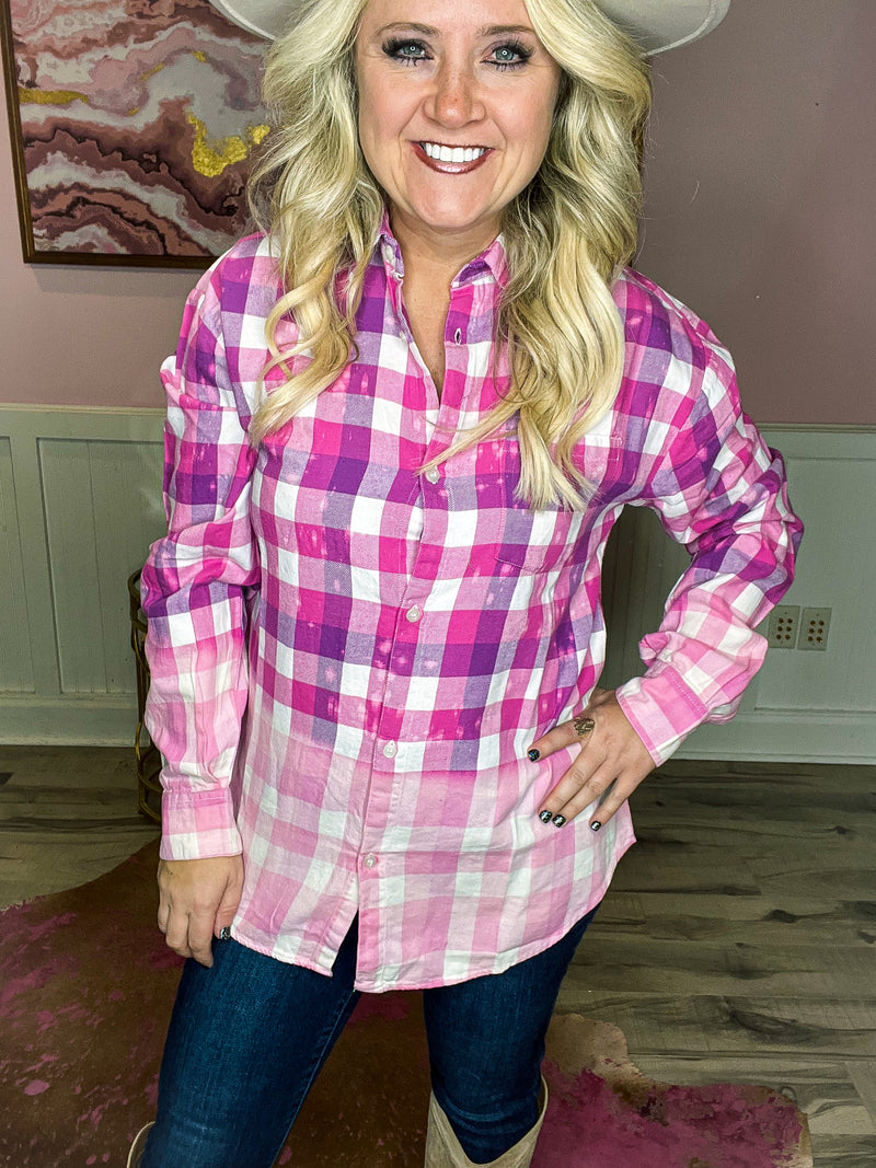 Pink Santa Plaid