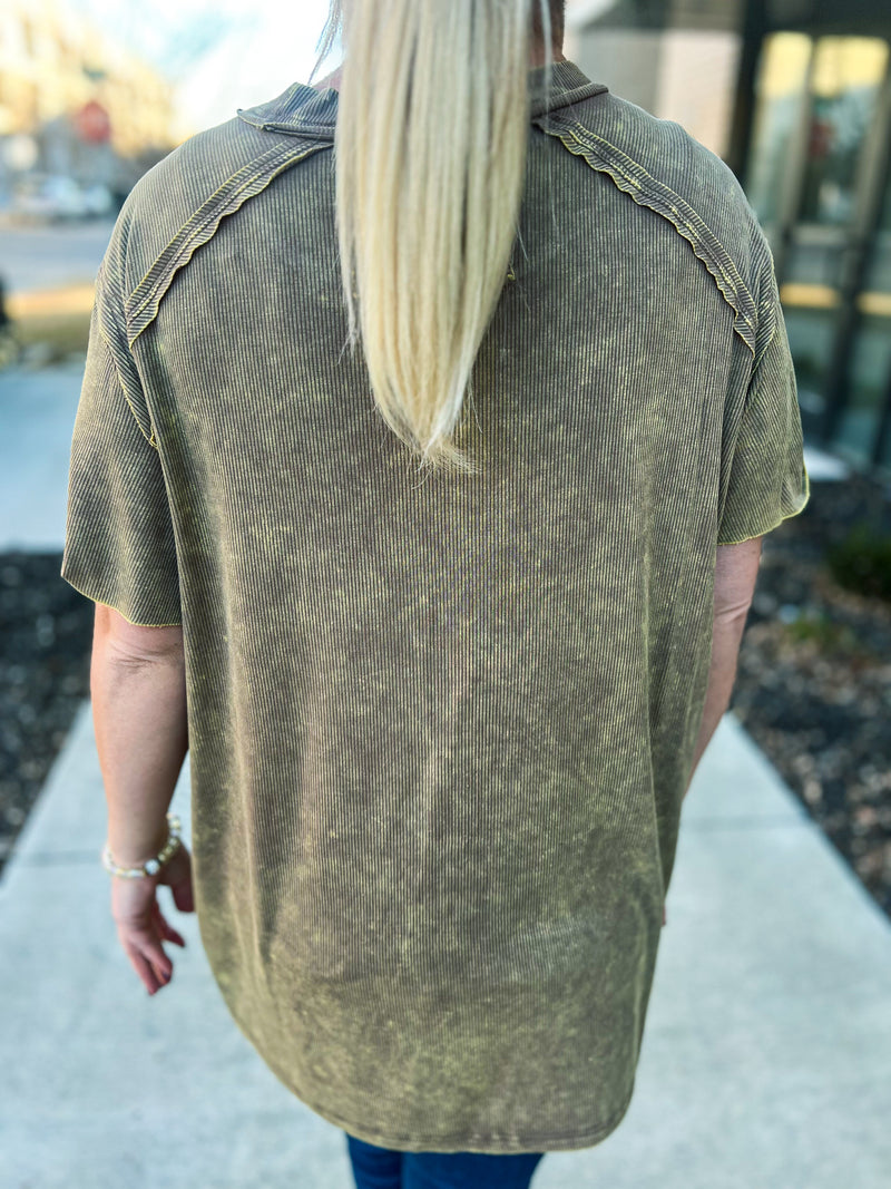 Washed Short Sleeve Top