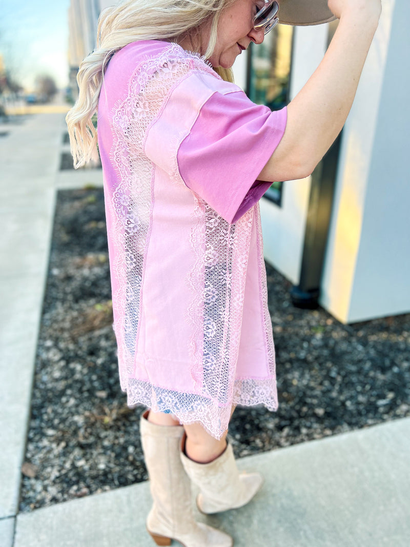 Blush Peace Sign T-shirt Dress