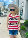 Red Leopard Sweater Vest