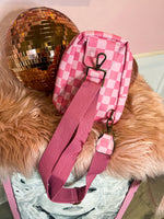 Pink Checkered Sling Bag