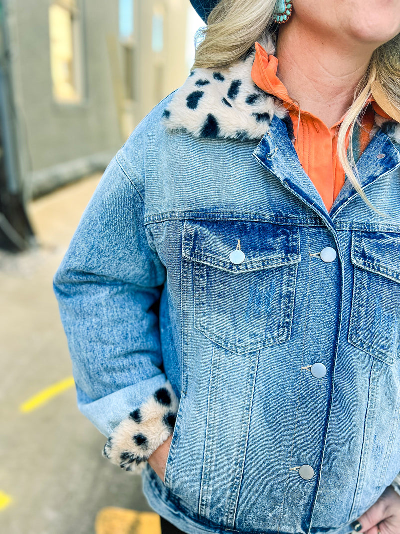 Cheetah Denim Jacket