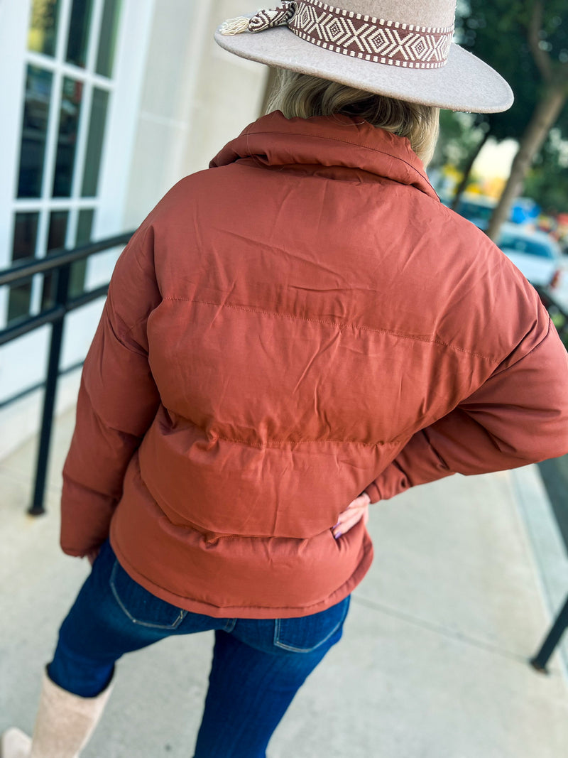 Rust Puffer Jacket
